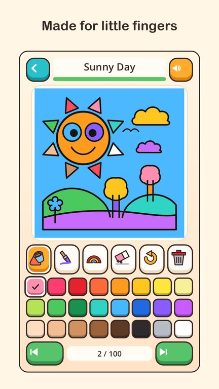A sunny day scene, fully coloured
